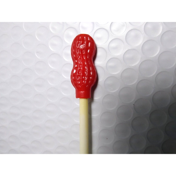 The Peanut Shoppe Vintage Red Drinking Straw Embossed Nut Shaped Top Retro Cool - Picture 3 of 3